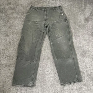 Pantaloni Carhartt vintage doppio ginocchio da falegname Y2K B01 B136 MOS verde 38x32 atto 36x32 - Foto 1 di 8