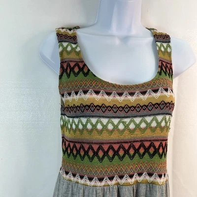 Maxi Vestido Xhilaration M Y2K Tejido Bordado Top Boho Campesino Azteca Capas De Colección Foto 1 de 4