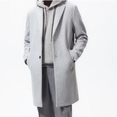 Zara 4-Way Coat 2-Button Stretch Long Line Overcoat Pea Coat Jacket Gray XL - Image 1 of 4