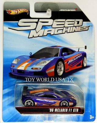 McLaren F1 GTR 2010 Hot Wheels Speed Machines '96 azul/naranja ruedas CM6 Foto 1 de 2