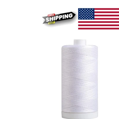 Carrete blanco 100% hilo de algodón 1200 yardas ideal para coser y acolchar Foto 1 de 2