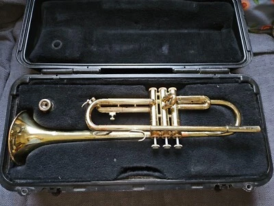 Trompeta Bach 1530 con estuche y MP, EE. UU., buen estado, atascada-curva principal Foto 1 de 4