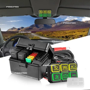 6 Gang Switch Panel LED Light Bar Circuit Control Box Car RV Boat Marine w/Cover - Bild 1 von 15
