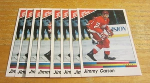 Lote de 8 pegatinas Panini 1990-91 de Jimmy Carson #214 tarjetas coleccionables alas rojas de la NHL - Imagen 1 de 2