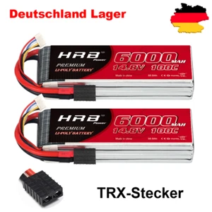 2x HRB 14,8V 4S 6000mAh 100C TRX batteria LiPo per RC aereo drone barca auto - Foto 1 di 6