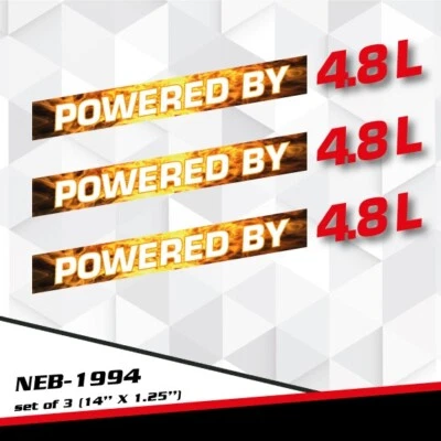 POWERED BY 4.8L Decal Stickers for Silverado tahoe Yukon Cayenne BMW NEB-1994 — 第 1/2 张图片