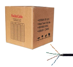 Cable Cat6 Outdoor 1000 Ft. 23AWG Double Jackets Direct Burial Underground Weath - Picture 1 of 4