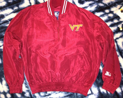 Starter Virginia Tech Hokies Mens Pullover Jacket Size XL Cover