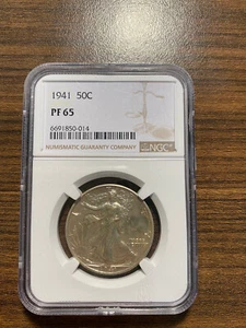 1941-P Walking Liberty Silver Half Dollar 50C NGC PROOF 65 PR PF 65 Walker RARE - Picture 1 of 4