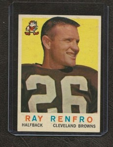 1959 Topps Football Card #37 Ray Renfro, Cleveland Browns, EX, Centered!
