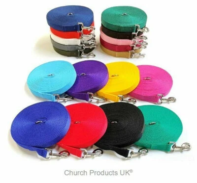 Dog Training Lead 5ft 10ft 15ft 20ft 25ft 30ft 40ft 50ft 65ft 80ft 100ft 25mm HW - Image 1 of 4