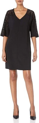 Vestido para mujer Trina Turk 252469 línea A negro talla mediana Foto 1 de 2