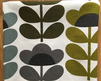 100cm x 100cm Square Orla Kiely Sweet Pea Sea Blue Lightweight Cotton Fabric New - Image 1 of 4