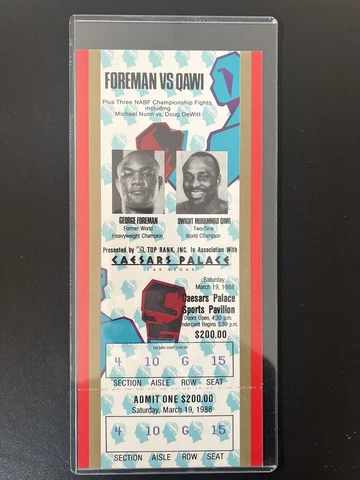 George Foreman vs Dwight Qawi Boxing Full Ticket (1988) Caesars Palace Las Vegas Cover