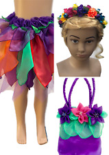 Girls Fairy Skirt Kids Fairy Skirt Unicorn Fairy Dress Costume Rainbow Set 3pc