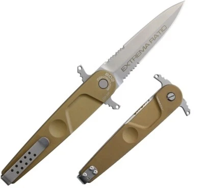 Cuchillo Plegable Extrema Ratio BD2 Contratista 33/4" Bohler N690 Hoja de Acero Aluminio Foto 1 de 3