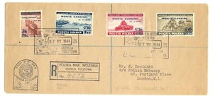 POLAND ARMY IN UK -1944 REG CV TO LONDON. - CENSOR NAVY - F/VF - - Picture 1 of 2
