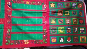 COTTON PANEL - CHRISTMAS CHILDREN ADVENT CALENDER SANTA BY MAKOWER ENGLAND - Picture 1 of 4
