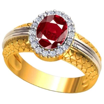6.25 Ratti 5.75 Carat Natural Manik Stone Original Certified Burma Ruby Ring - Image 1 of 4