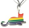 New Rainbow Pride Dog Tag Pendant Chain Necklace LGBT Gay Lesbian Jewelry