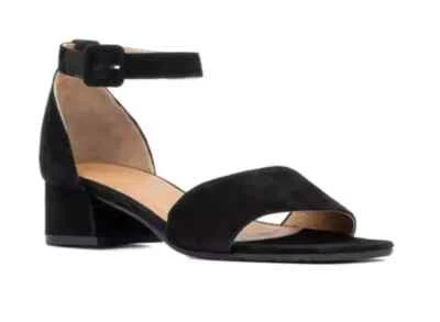 Aquatalia Z4971* Womens Black Suede Ankle Strap Sandals Size 7 M - Image 1 of 4