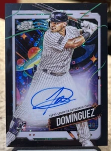 2024 Topps Chrome Cosmic Jasson Dominguez Auto Black Eclipse /10 Yankees #CCA-JD - Picture 1 of 2