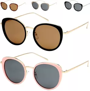 Occhiali da sole donna rotondi polarizzati vintage antiriflesso occhio di gatto montatura metallo donna - Foto 1 di 6