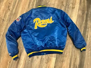Chaqueta de satén vintage de Los Angeles Rams Pro Line Starter para hombre XL doble cara - Imagen 1 de 23