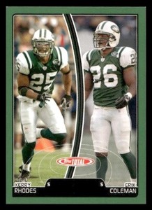 2007 Topps Total #323 Erik Coleman / Kerry Rhodes Jets