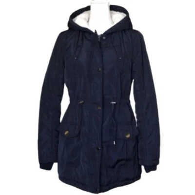 Atmosphere Parka Jacket with Sherpa Lined Hood in Navy Blue Women's Size S - Image 1 of 4