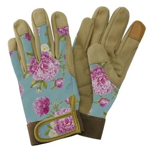 Guantes de jardinería Kent & Stowe premium cómodos para damas plantar peonía aguamarina floral - Imagen 1 de 3