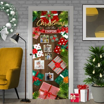 Decoración Navidad - Navidad En - Foto Personalizada Texto Puerta Pancarta - Imagen 1 de 2