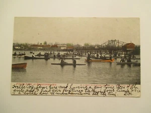 Winneconne Wisconsin Postcard Fishing Scene WI - Picture 1 of 2