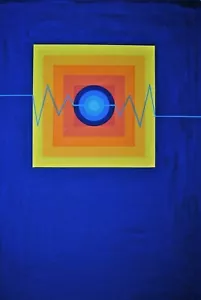Konstruktiv Gemälde Tempera um 1970 Konkrete Kunst Unikat Op Art - Bild 1 von 3