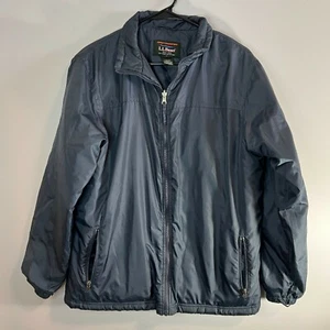 LL Bean Women's Polyester Full Zip Jacket Coat Navy Blue OUW49 Size Medium - Picture 1 of 4
