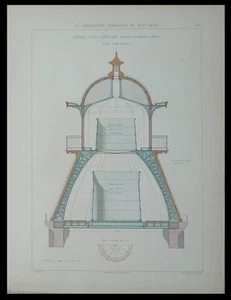 SAINT MARTIN DE SEIGNANX, CHATEAU D'EAU -1880 - 2 ENGRAVINGS - METAL FRAME - Picture 1 of 2