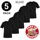 Mens Plain T-Shirts Blank Basic T-Shirt 100% Cotton 5 Pack Solid Colours Tee Gym