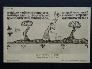 Mediaeval Sport WHIPPING TOP c1905 Postcard by Oxford University - Picture 1 of 2