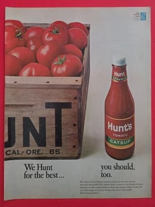 Vintage HUNT'S TOMATO CATSUP print ad from a 1968 LIFE magazine FREE Shipping - Picture 1 of 4