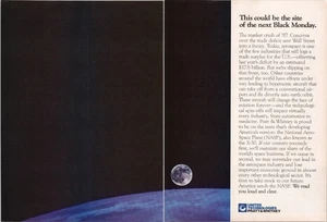 Anuncio impreso de avión espacial United Technologies Pratt & Whitney 1989 NASA - Imagen 1 de 1