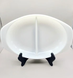 Cazuela dividida vintage Pyrex vaso de leche blanco #1063 hecha en EE. UU. 11/2 cuartos - Imagen 1 de 5