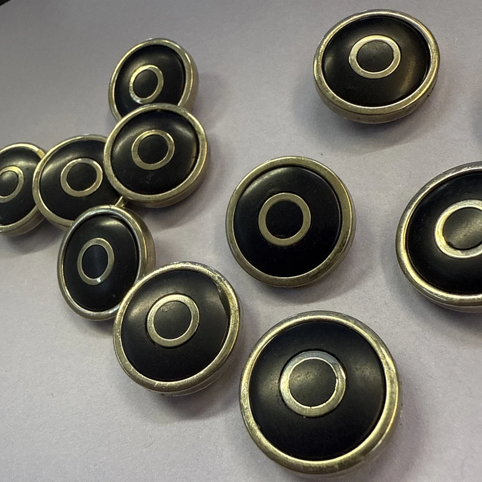 7 Stück  Knöpfe, Knopf, VINTAGE, 60ziger, schwarz, silber, 23 mm - Bild 1 von 3