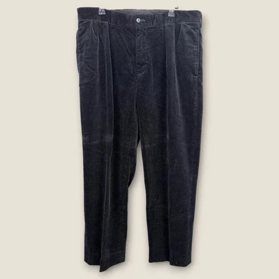 Pantalones Polo Ralph Lauren Pana Ethan Negro Plisado Algodón Pesado Talla 34x30 Foto 1 de 4