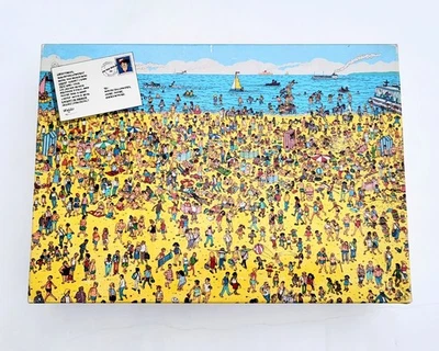 Where's Waldo? On The Beach 1989 Children's Jigsaw Puzzle 100 Pieces New Sealed! - Image 1 of 4