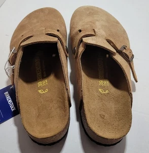 Birkenstock Boston Weichbettung Wildleder Leder Clogs taupe Komfortschuhe 39 - Bild 1 von 12