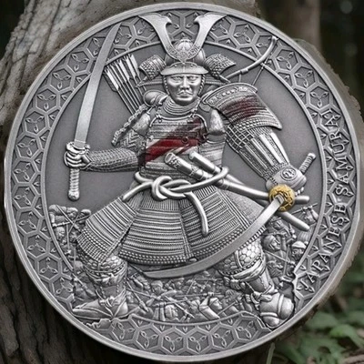 2022 Cameroon 3000 Francs Samurai Warriors 3 oz Silver Coin – Legendary Japan - Image 1 of 4