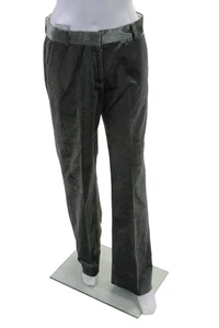 QL2 Womens Cotton Velvet Green Corduroy High Rise Straight Leg Pants Size 40 - Picture 1 of 6
