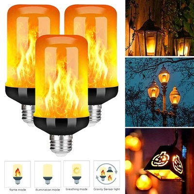 2/4X LED Licht Fackel Feuer Lampe Flammen Effekt Glühbirne Flacker Birne Deko - Bild 1 von 4