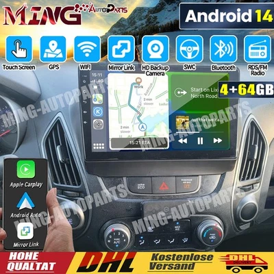 DAB+ Autoradio 4+64G Für Hyundai iX35 EL ELH LM 2010-2015 +AHD Android14 Carplay - Bild 1 von 4
