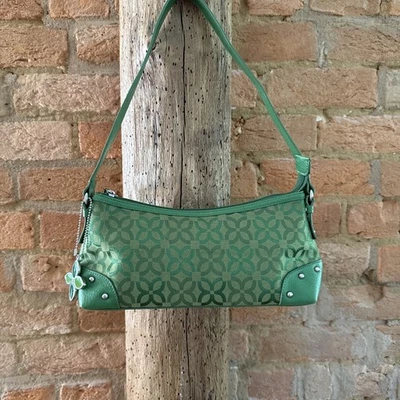 Relic Purse Hand Bag Leather Shoulder Strap Bag Green Y2K Flower - Image 1 of 4